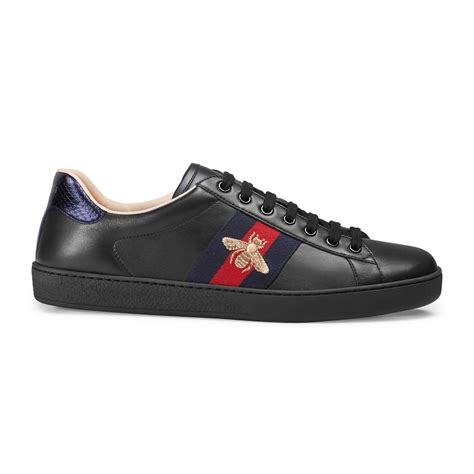 gucci sneakers ace leather embroidered|gucci ace sneakers men discounted.